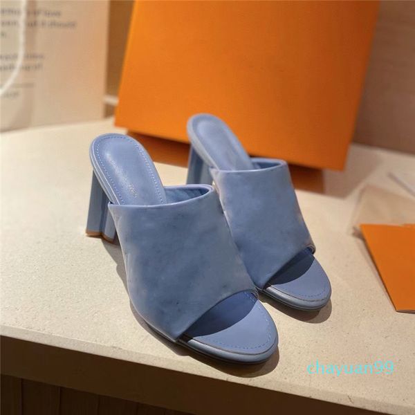 

classic women sandals summer sofia high heels fashion cat heel slides genuine leather slippers printing shoes party wedding 2021, Black