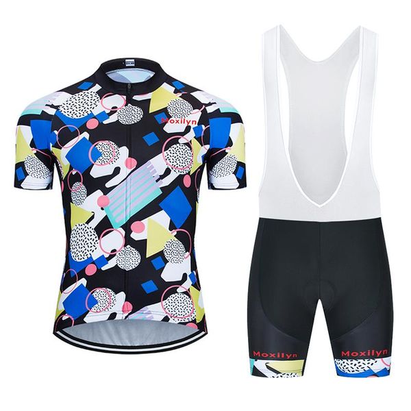

racing sets 2021 summer breathable cycling jersey pro team clothing suits mtb clothes bib shorts set men bike sportwear, Black;blue