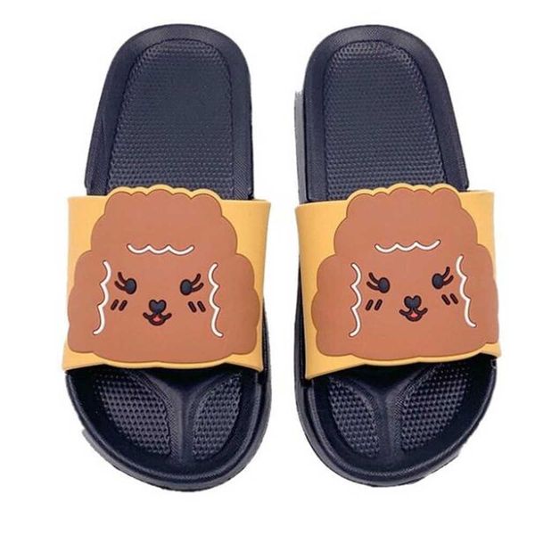 

rubber non-slip slipper house shoes cute dog summer home for casual comfortable female qq121 210625, Black