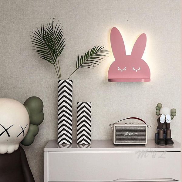 

storage wall lamp led cute animal wall+lamps iron sconces children's room light fixture girl kid christmas gift mirror