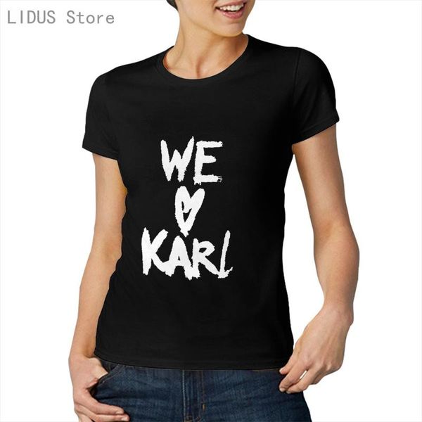 

we love karls cotton tshirts short-sleeved round neck t-shirt tee women's, White