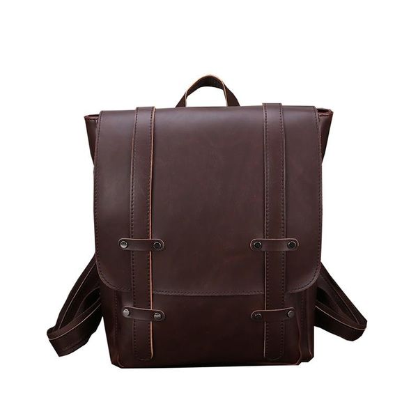 

backpack 2021 travel fashion casual shoulder bag for men crazy horse leather lapbags autumn winter