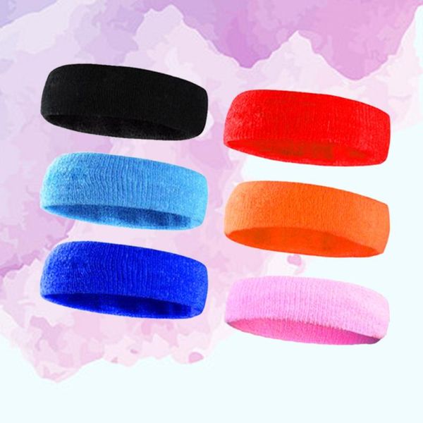 

6pcs sport headbands absorbent non-slip sweatbands super headband for fitness running yoga exercise (random color) sweatband, Yellow;black