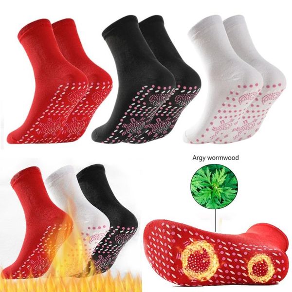 

sports socks 1/3 pair self-heating magnetic for women men tourmaline therapy breathable massager stockings winter warm, Black