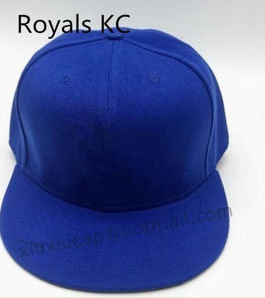 

classic team royal blue color kc baseball fitted hats fashion hip hop sport on field full closed design caps men's women's c, Blue;gray