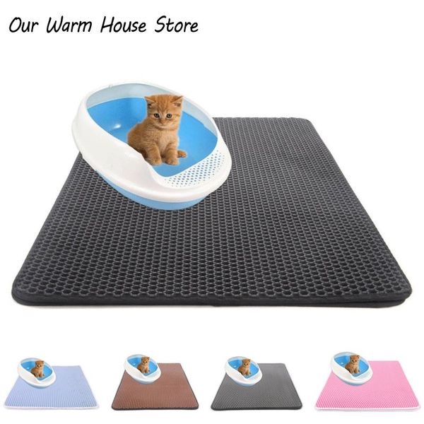 

pets cats litter mat bed house floor portable double layer eva leather waterproof bottom trapper wearable cat products beds & furniture