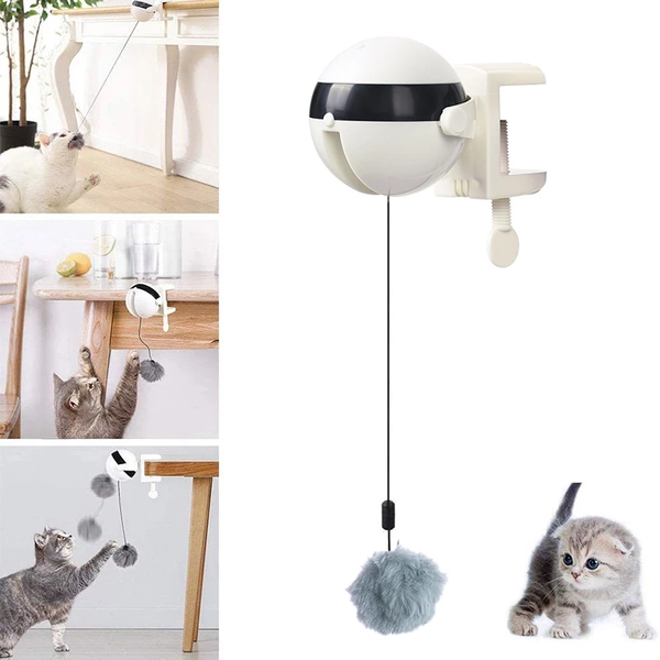 

electronic cat toy teaser yo-yo lifting ball electric flutter rotating interactive puzzle smart pet kitten toys