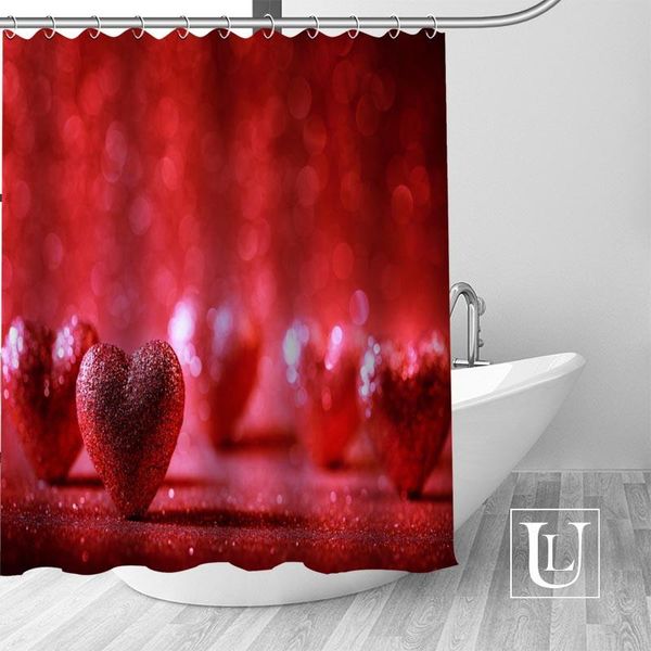 

shower curtains custom heart background curtain fabric modern bathroom beautiful bath decor polyester cloth waterproof