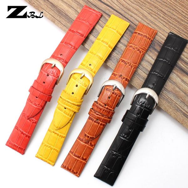

watch bands gloss light leather watchband genuine bracelet 18mm 20mm 22mm band bamboo grain fashion strap, Black;brown