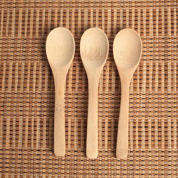 12,8 cm / 5inch colher de madeira ecofriendly tableware bambu scoop café mel sopa sopa colher colher colher de chá de cozinhar ferramenta utensílio de cozinha rre12648