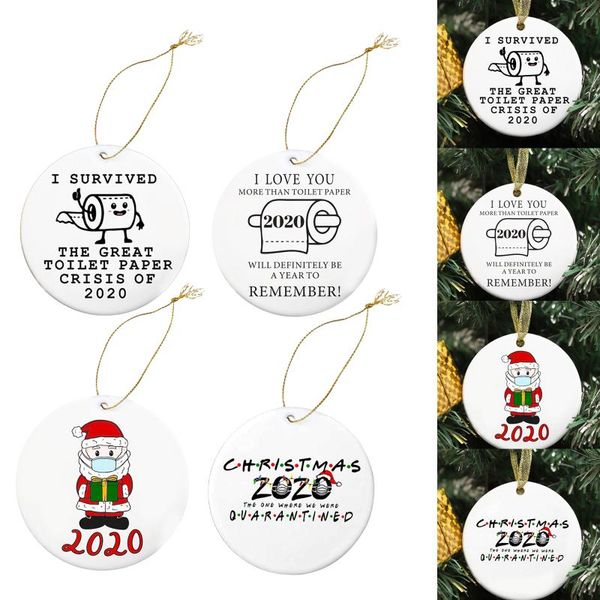 

christmas decorations 1pc creative ornament quarantine round funny party deoration