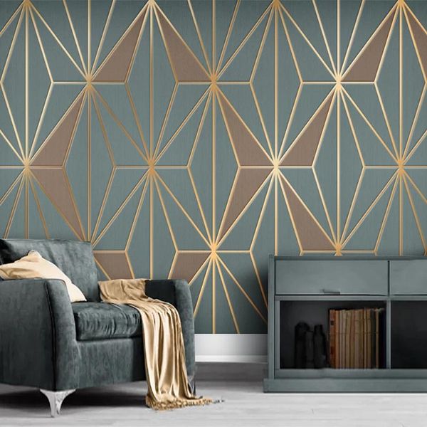 

wallpapers 3d wallpaper modern minimalist abstract geometric golden lines light luxury background wall murals living room papel de parede