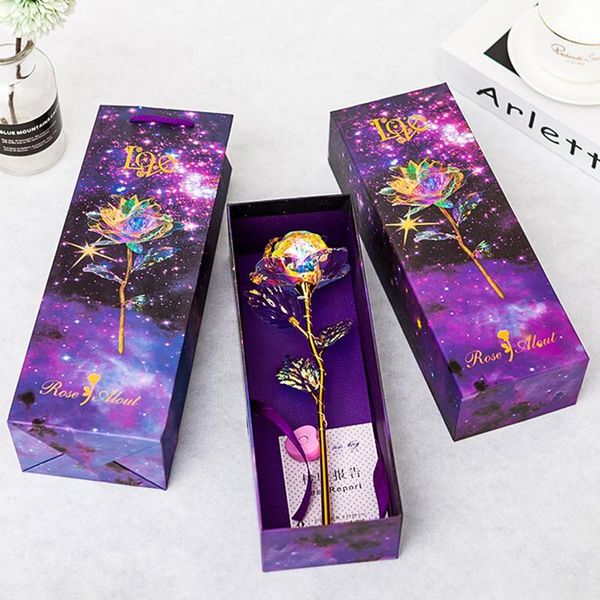 

decorative flowers & wreaths romantic colorful led fairy rose artificial galaxy for girl friend valentine's day gift wedding party home
