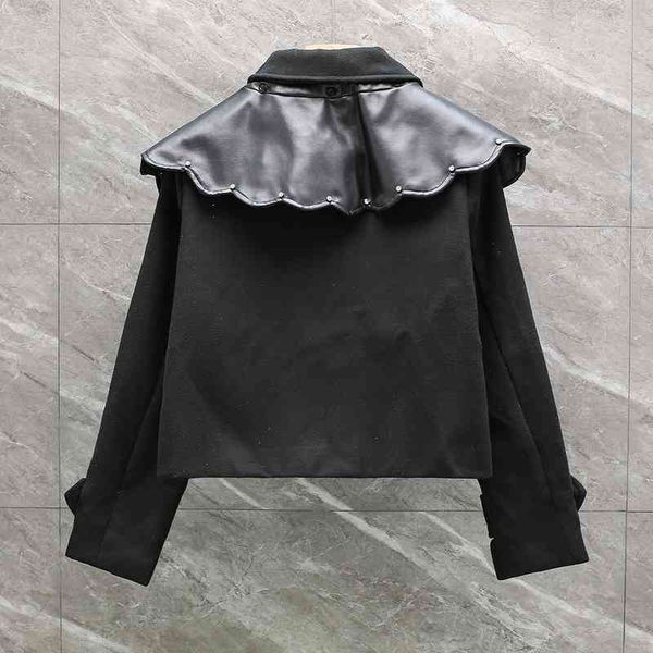 

women's jackets nomikuma fashion shredded women's short coat long turn-down collar jacket elegant autumn outwear female 6z136 89wu, Black;brown