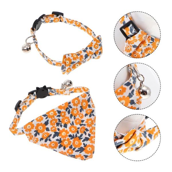 

cat collars & leads 2pcs adjustable bow collar triangle scarf for party festival po