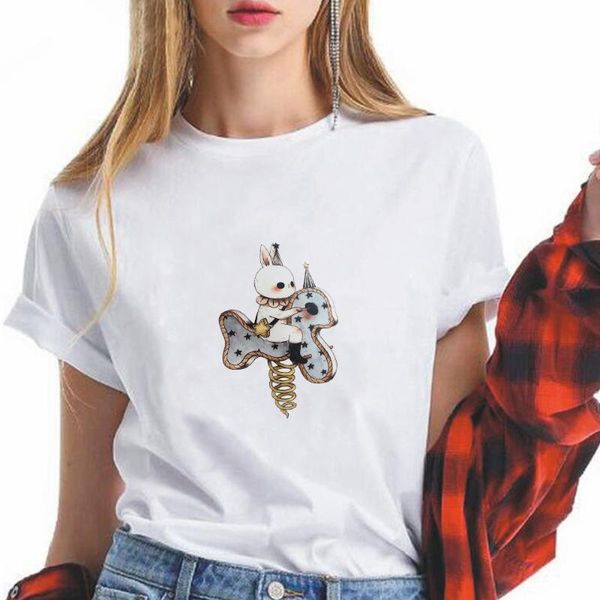 

women's t-shirt 2021 gothic style t shirt summer streetwear tshirt the is playing a game printed personalized women, White
