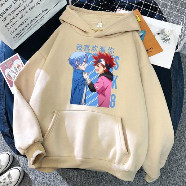 

men's hoodies & sweatshirts anime sk8 reki kyan langa hasegawa men hoody fashion fleece pullover creativity o-neck clothes harajuku ove, Black