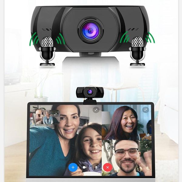 

webcams video calling webcam 1080p hd cameras with bracket usb focus night vision computer web camera built-in microphone #2