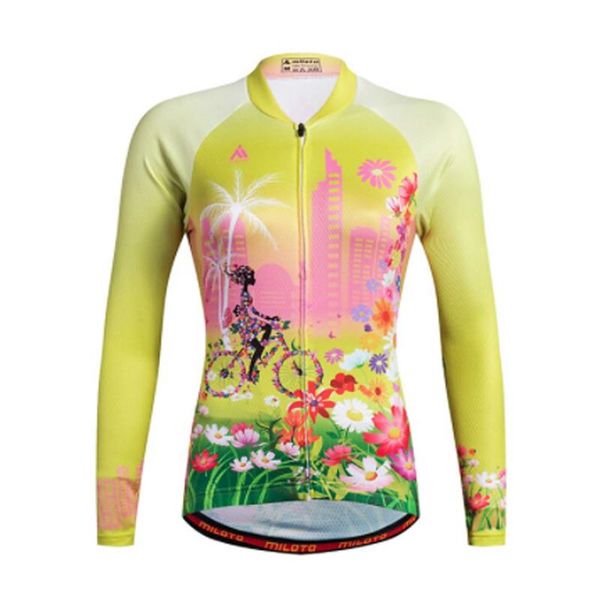 

racing jackets women's long sleeve cycling jersey summer autumn floral botanical bike shirt sweatswear road mountain bicycle breathable, Black;red