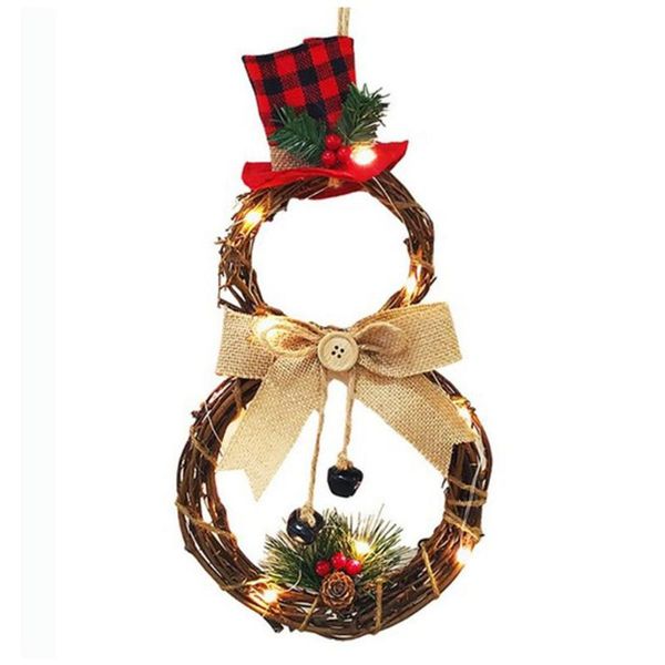 

decorative flowers & wreaths christmas led garland hanging decoration home rattan crown wall door party outdoor shopping mall wreath