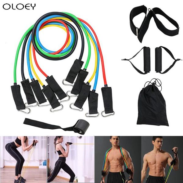

resistance bands set yoga exercise fitness band rubber loop tube gym pilates brick