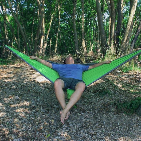 

outdoor games & activities multi-function nylon delicate design double person hammock camping hunting sleeping bed for hiking