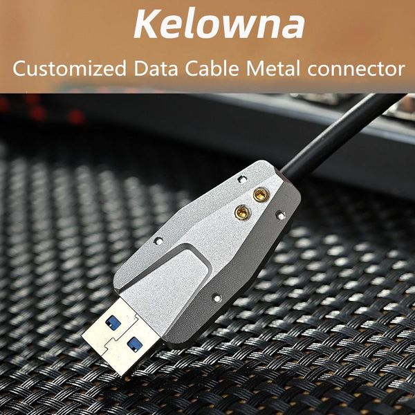 

1pc kelowna customized data cable usb3.0 connector for mechanical keyboard diy aluminum oxide cnc metal plug keyboards
