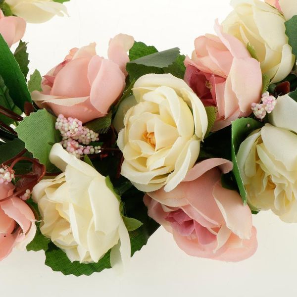 

decorative flowers & wreaths handmade artificial silk rose flower wall front door wreath rattan heart garland home office shop wedding venue