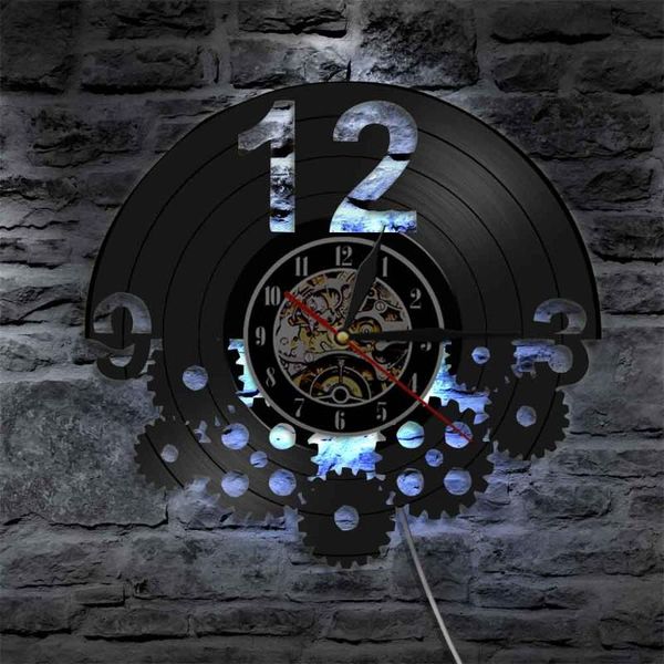 

wall clocks gears and cogs art steampunk ornaments decor record clock gift for cyclist cycling fan cogwheels retro