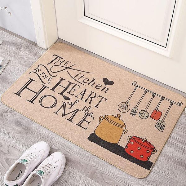 

flax rubber floor mats kitchen door foot non-slip carpets