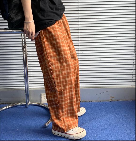 

womens capri harajuku plaid pants for women trousers streetwear harem autumn ladies causal plus size jogger pantalones clothes cargo, Black;white