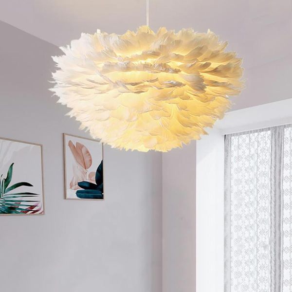 

pendant lamps nordic led feather lights for bedroom lamp personality warm romantic ins wedding room deocor lighting