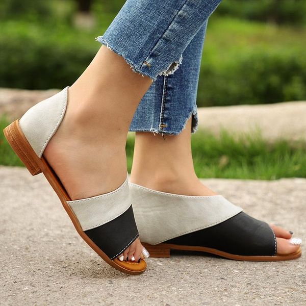 

2021somple falats women's sandals summer female slippers brand design comfort slip-on sandalias casual shoes mujer slingback, Black