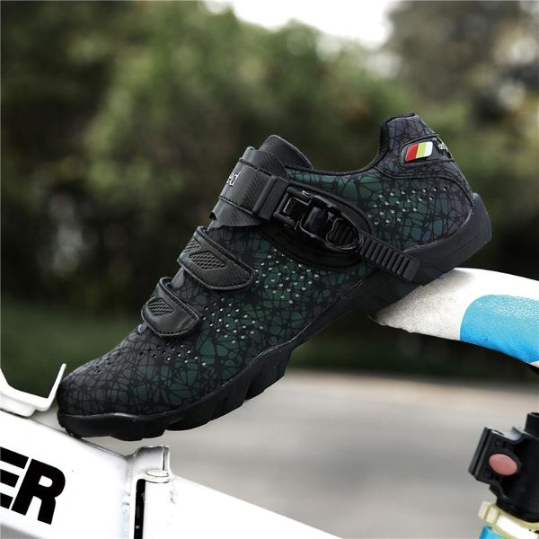 

cycling footwear professional style mtb shoes men breathable racing road bike bicycle sneakers sports size 3, Black