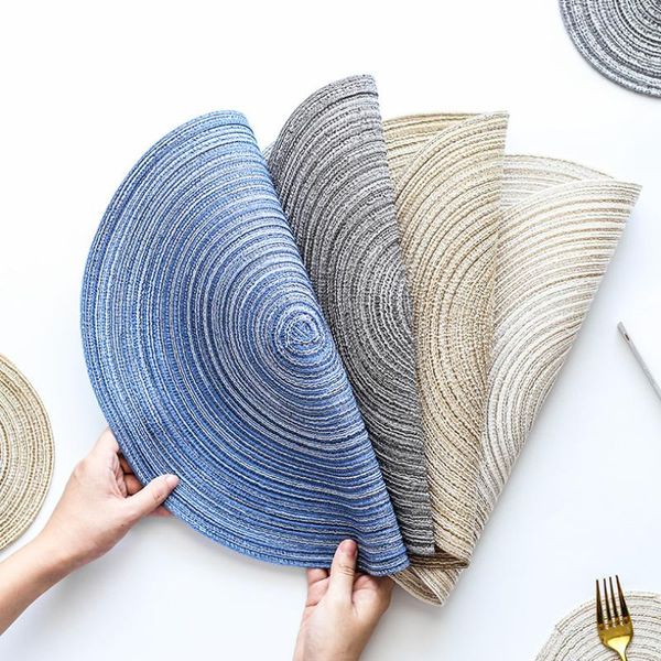 

table runner coasters mats linen insulation anti slip pad round design placemats non ramie mat kitchen accessories