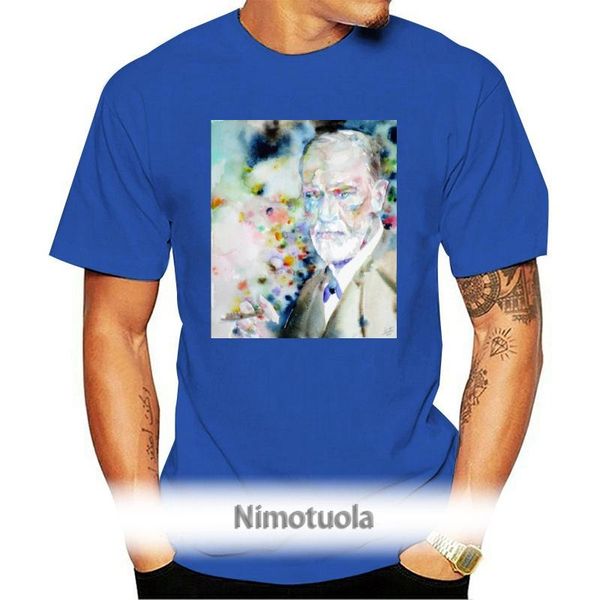 

men's t-shirts freud t shirt sigmund watercolor portrait 9 t-shirt 100 cotton short sleeve tee fashion graphic plus size tshirt, White;black