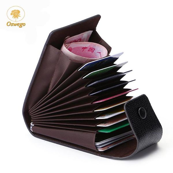 

card holders oswego holder leather multi-card position wallet purse money case fashion large capacity id, Brown;gray