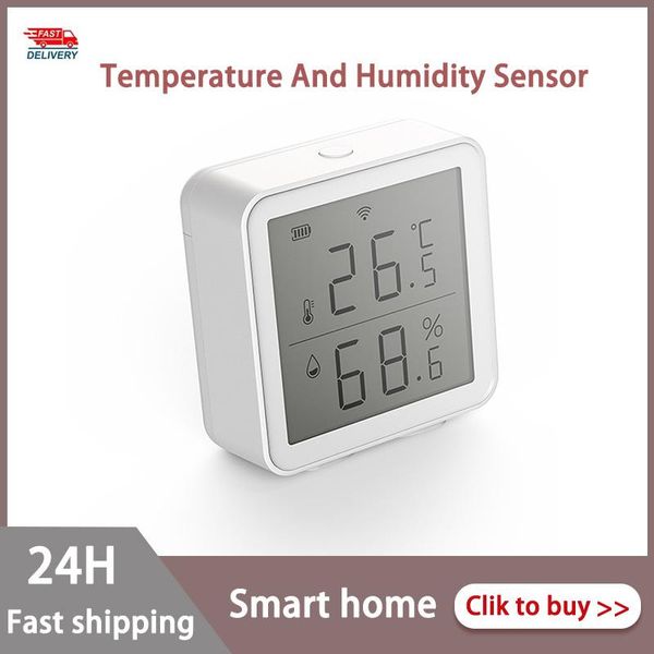 

smart home control wifi temperature and humidity sensor indoor intelligent linkage abnormal lcd screen