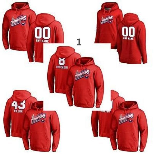 

2018 washington capitals 70 braden holtby 43 tom wilson 8 alex ovechkin custom any name /number hockey hoodies jerseys mens womens kids red, Black;red