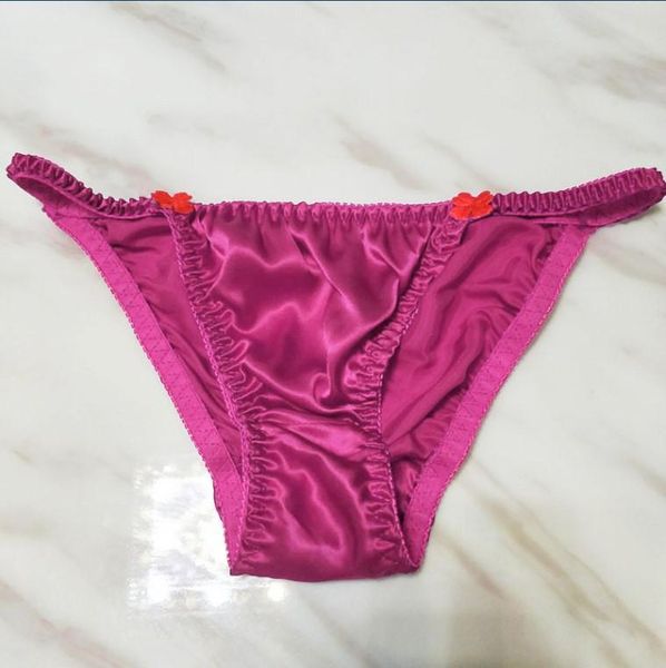 

women's panties summer silk soft silky underpants underwear g-string thongs t-back low waist briefs erotic lingerie, Black;pink