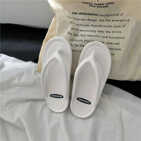 

classic white men's flip-flops soft eva summer beach slippers for men fashion couple outdoor pantuflas hombre, Black