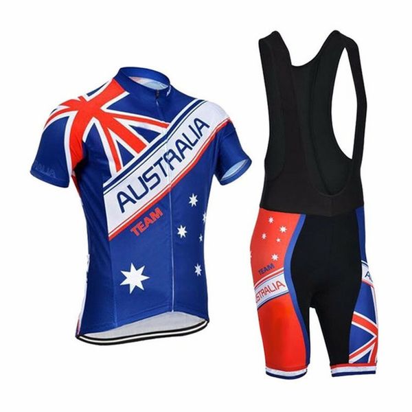 

2021 australia natinal flag team men's cycling jersey kits, Black;red