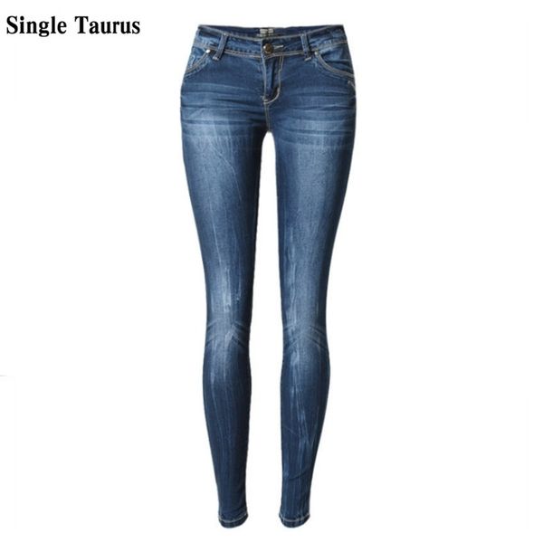 Low Cintura Blue Skinny Jeans Mulheres Moda Lavada Branqueada Femme Riscado Plus Size Push Up Vintage Slim Calças de Algodão 210915