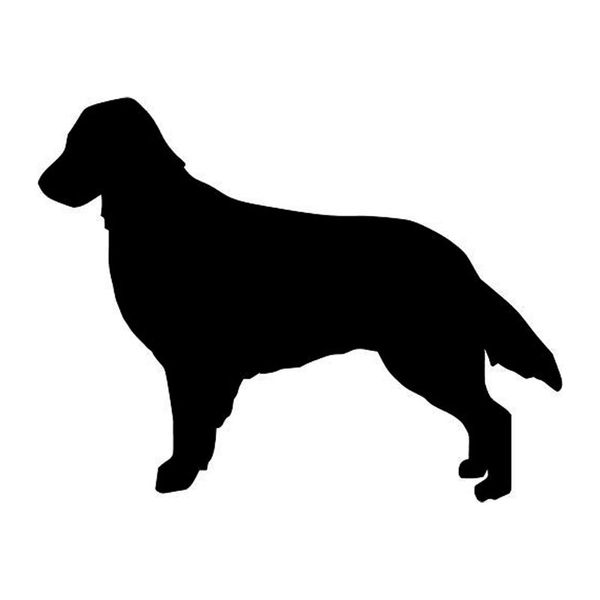 

car sticker interesting flat coated hound dog decoration decal ideas suitable for various models black/white, 12cm*10cm