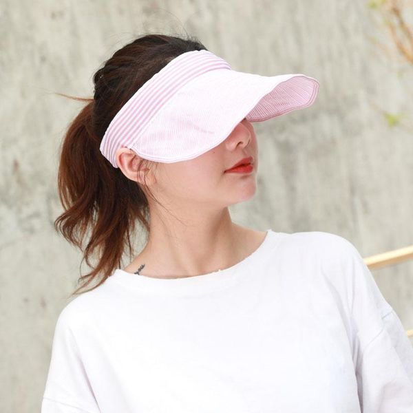 

outdoor hats ladies summer foldable baseball cap adjustable wide brim sun hat leisure breathable portable empty for travel, Black;white