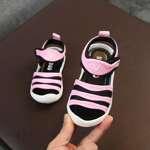 

girls sandals children baby infant boys beach mesh running sport sneakers summer shoes for girl &42, Black;red