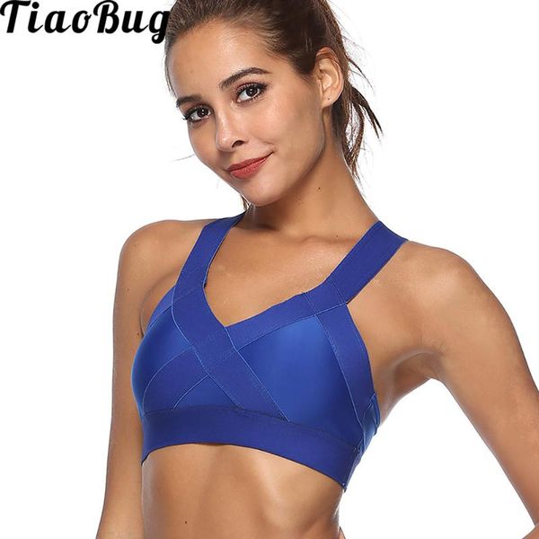 

cross back yoga bra women padded push up sports shockproof breathable sportwear gym fitness workout beauty underwear clothing, White;black