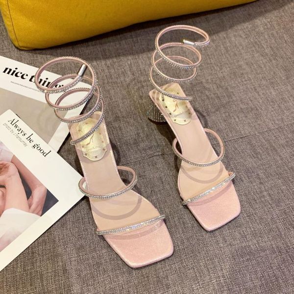 

ladies sandals 2021 thick heel square toe flash fairy fashion multifunctional roman, Black