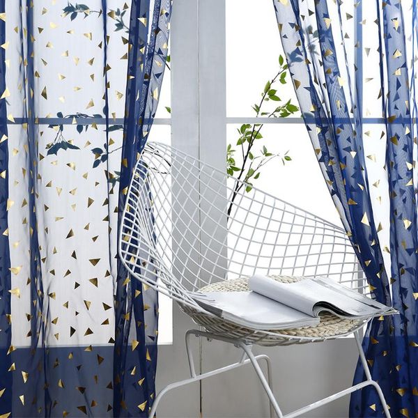 

curtain & drapes living room modern summery soft bedroom window polyester metallic privacy protection see through home decor gold foil