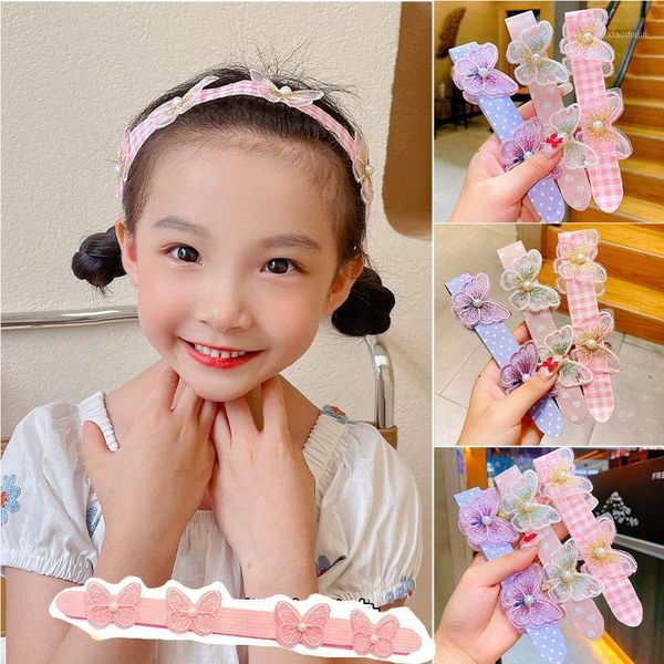 

hair accessories fashion butterfly magic patch headband for girls diy paste broken bangs patches turban hairband bands, Slivery;white